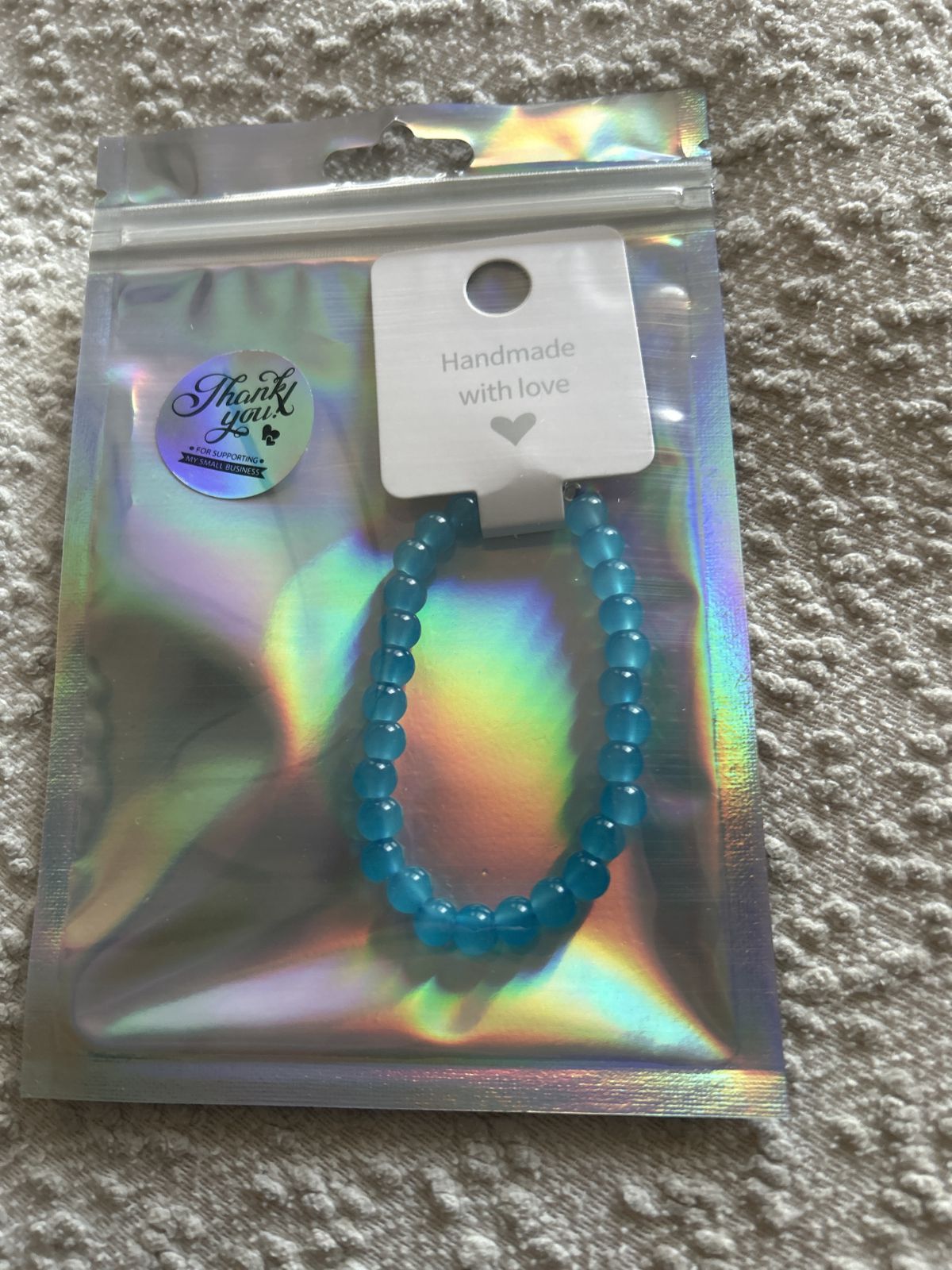 Blue magnetic heart bracelet