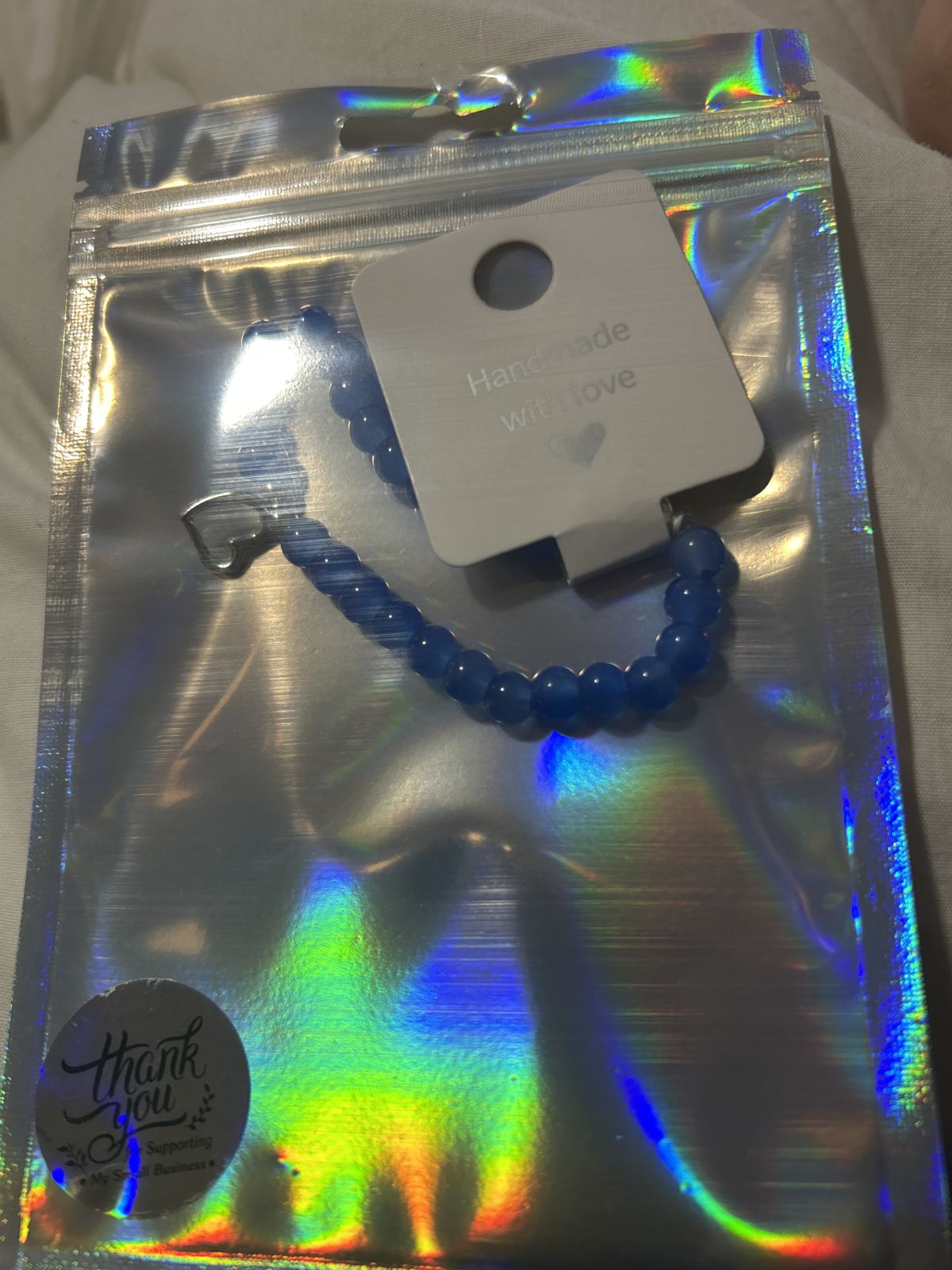 Blue magnetic heart tiny heart bracelet