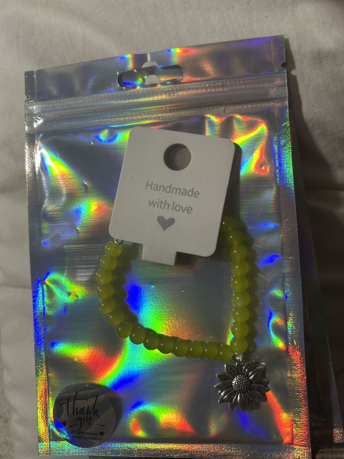 Bright yellow magnetic heart sunflower bracelet