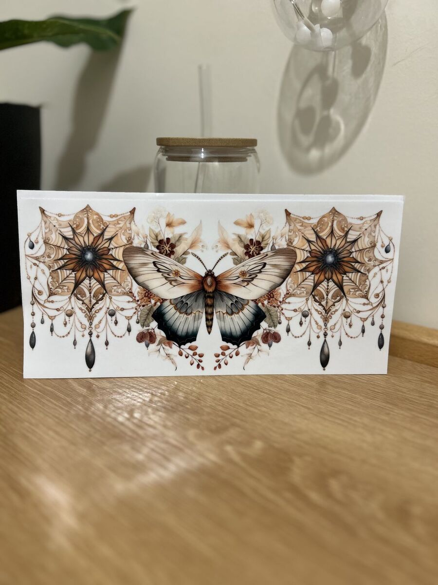 Glass tumbler (dream catcher/butterfly)