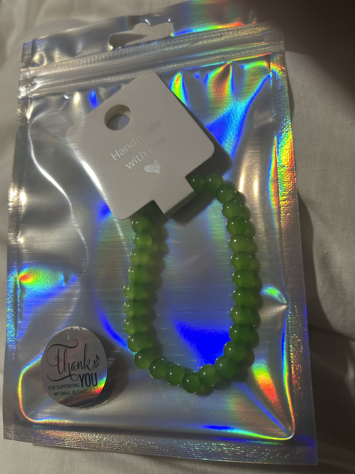 Green magnetic heart bracelet