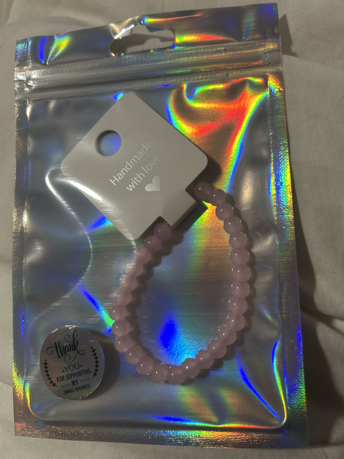 Light pink magnetic heart bracelet