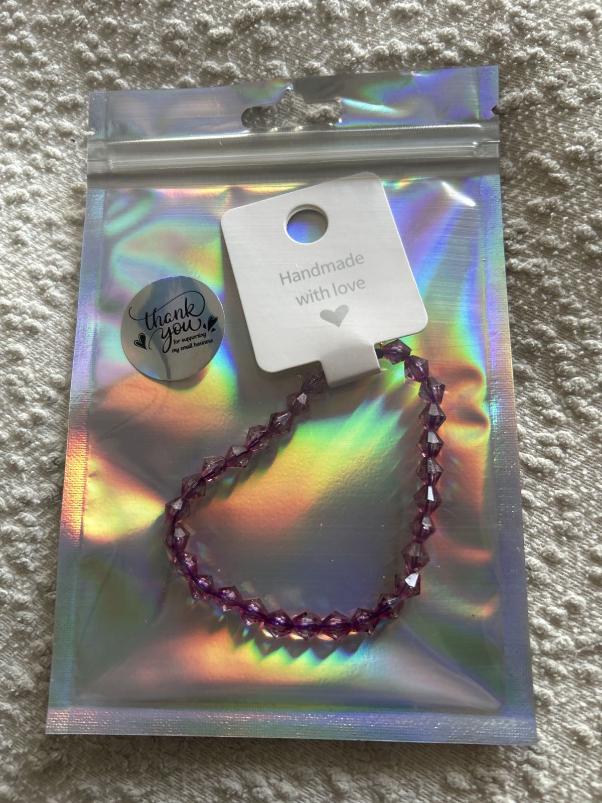 Purple magnetic heart bracelet
